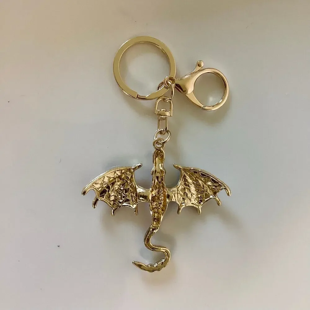 Patriotic Colored Fantasy Western Dragon Keychain